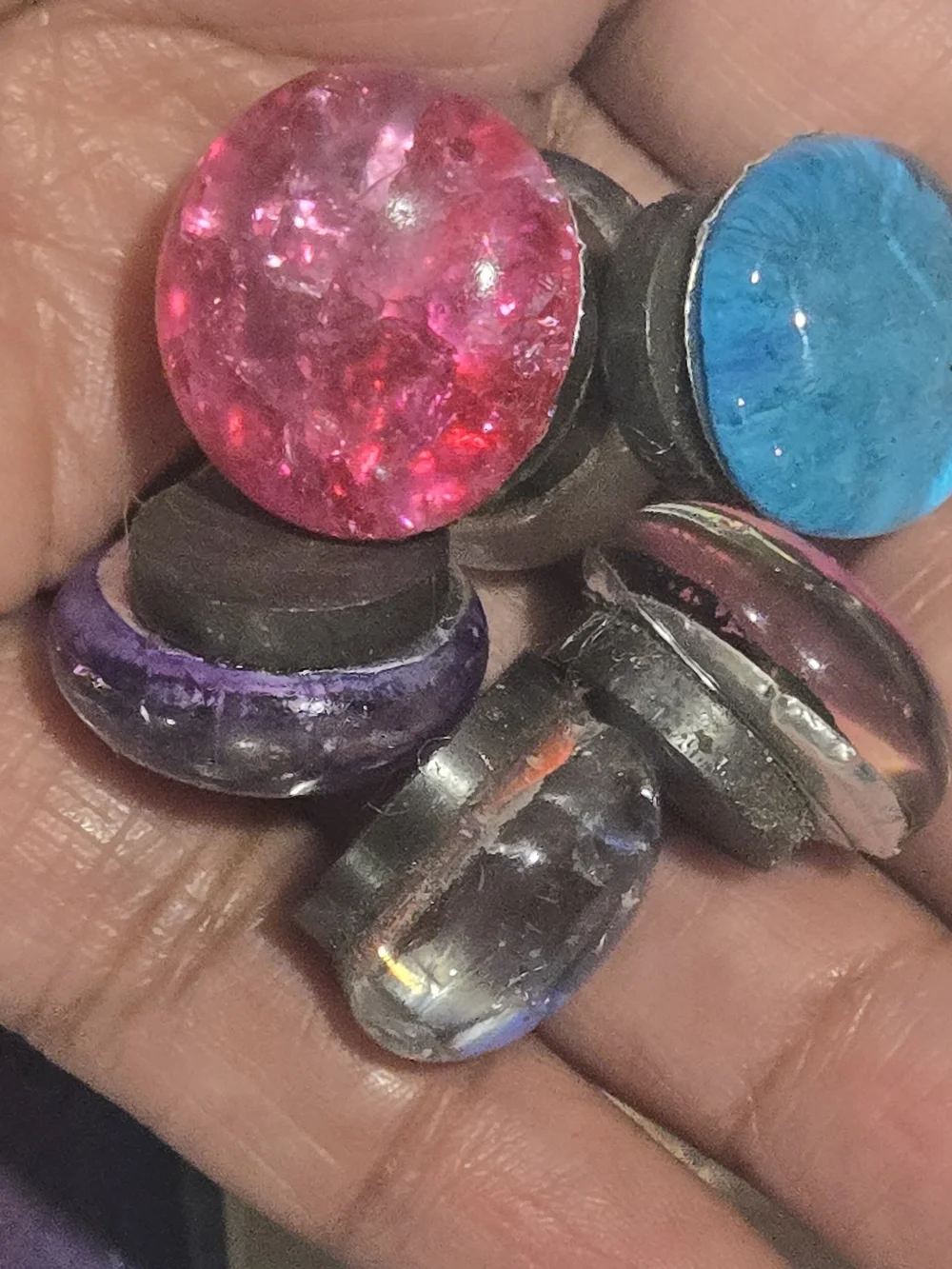 Handmade Colorful Glass Magnets- Set Of 6